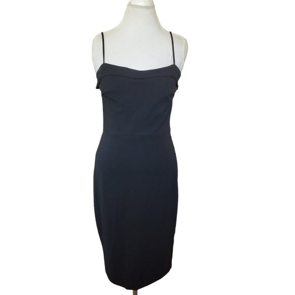 Rachel Rachel Roy Black Basic Spaghetti Strap‎ Dress Large 10 LBD - Picture 1 of 10